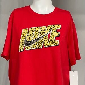 New Large Nike Air Shortsleeved Red Yellow Safari Multi Color Crewneck T-shirt